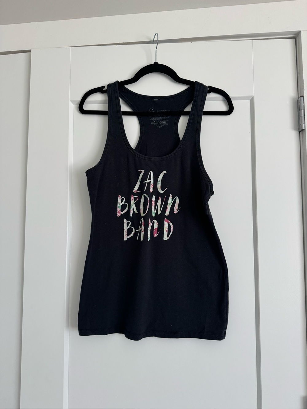 Black Tank Top with Multicolor 'Zac Brown Band' Graphic